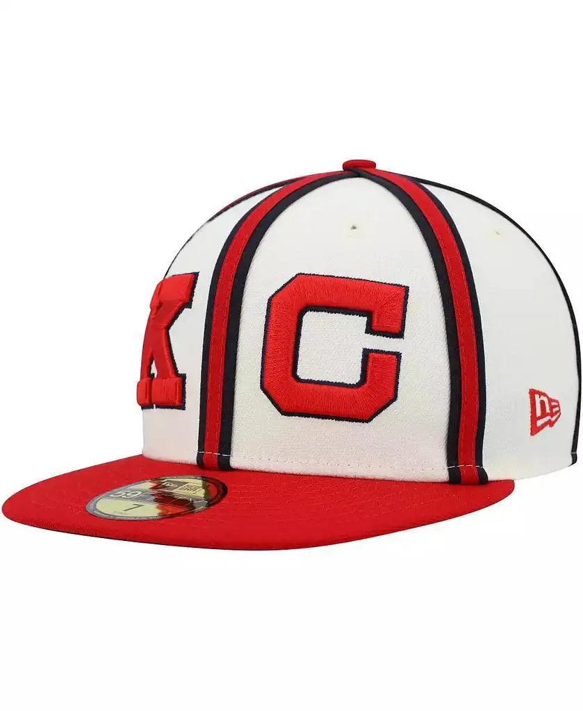 New Era | Men's Cream, Red Kansas City Monarchs Cooperstown Collection Turn Back The Clock 59FIFTY Fitted Hat New Era | Men's Cream, Red Kansas City Monarchs Cooperstown Collection Turn Back The Clock 59FIFTY Fitted Hat